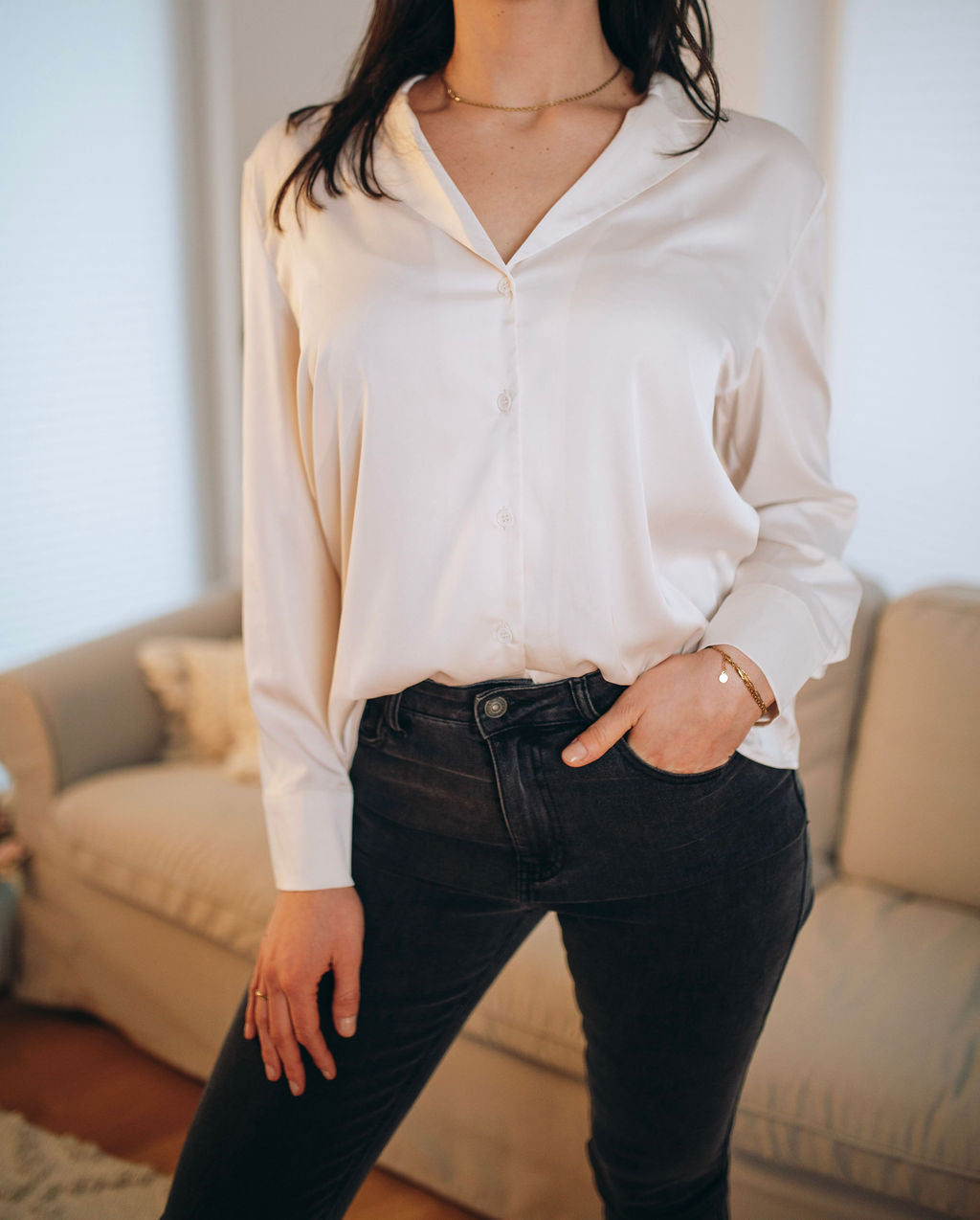 SATIN BLUSE