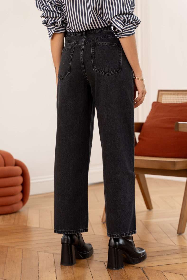 CROPPED WIDE LEG JEANS