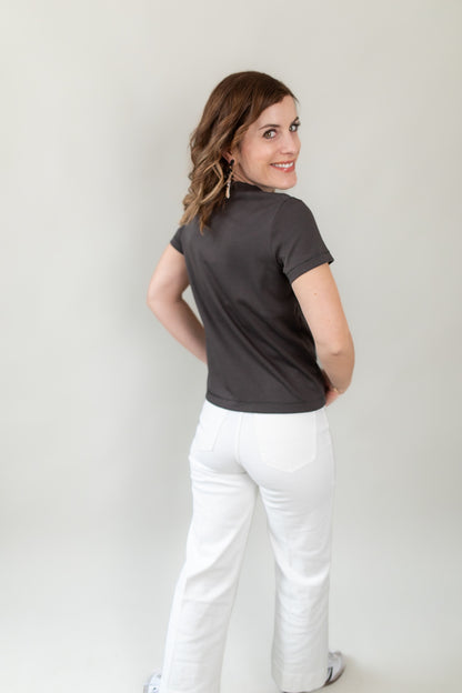 CROPPED WIDE LEG JEANS